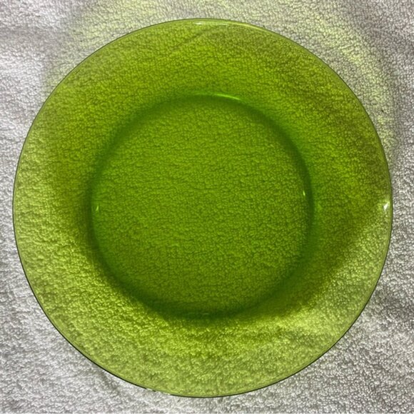 Vintage Duralex France Galaxie Lime Green Glass Dinner Plates X3 - Picture 9 of 14